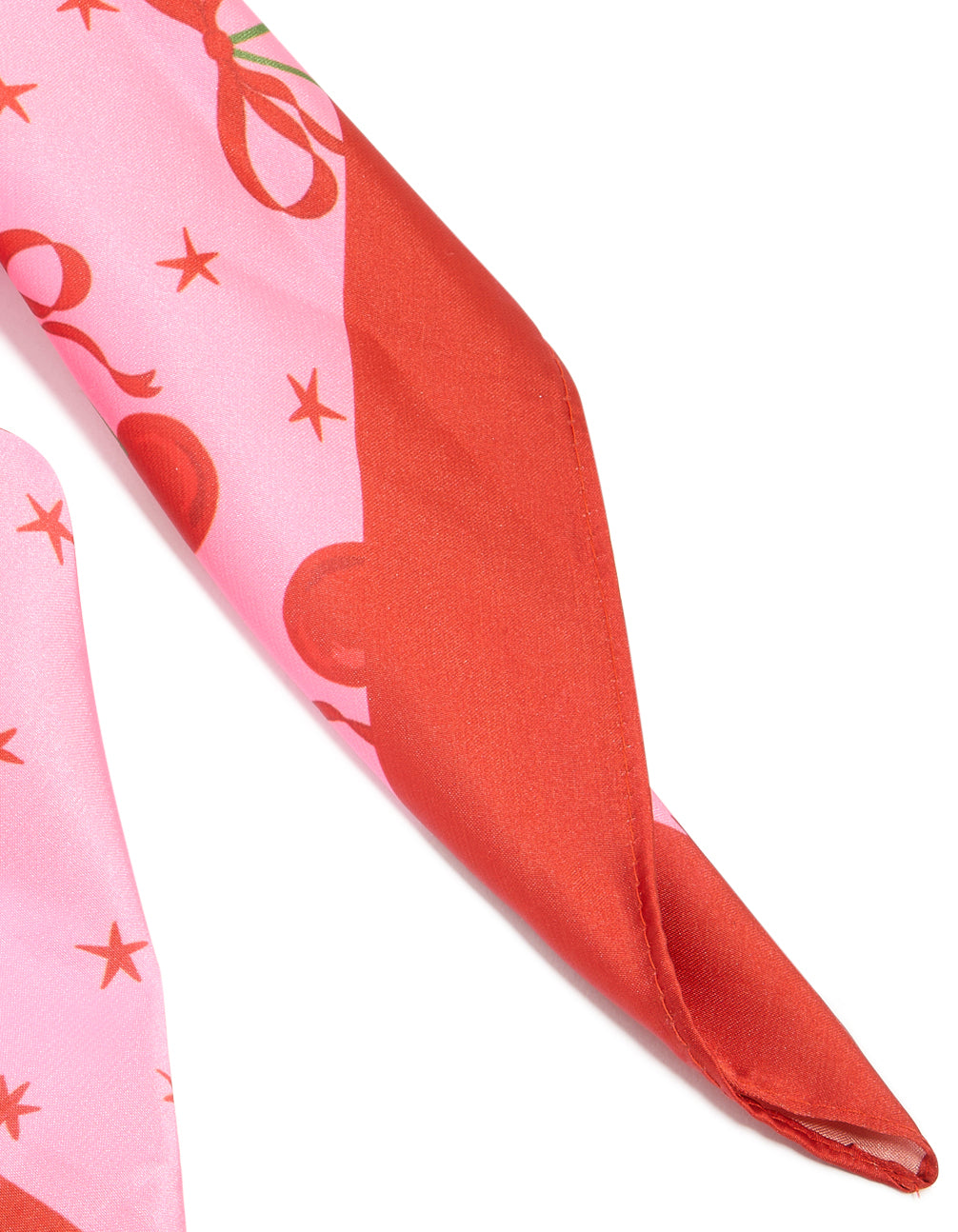 Cherry Bow & Star Fabric Scarf