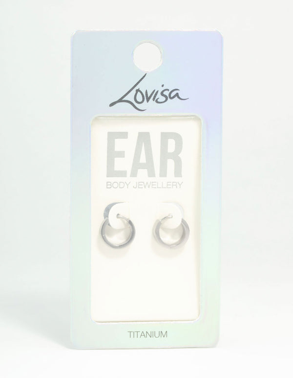 Titanium Classic Flat Hoop Earrings