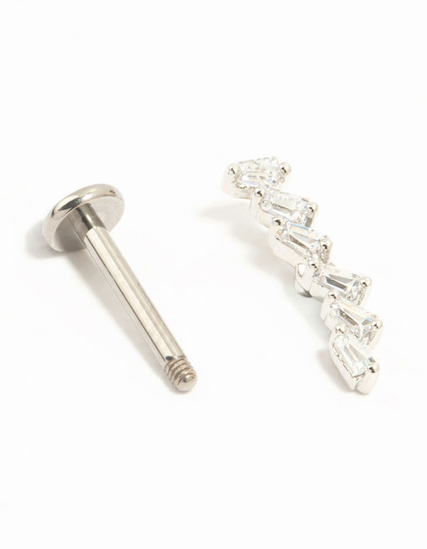 Titanium Baguette Cubic Zirconia Crawler Single Flatback