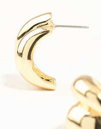 Gold Plated Double Cupchain Imitation Stud Earrings - link has visual effect only