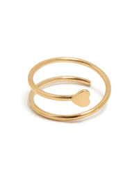 Gold Plated Surgical Steel Spiral Heart Nose Ring - link has visual effect only