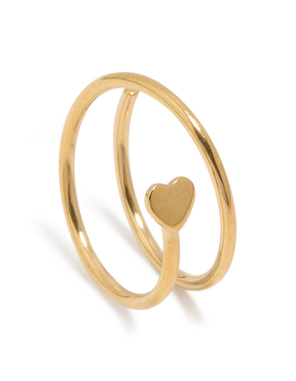 Gold Plated Surgical Steel Spiral Heart Nose Ring