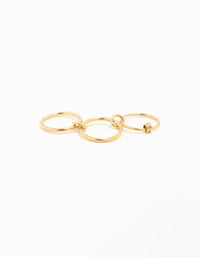 Waterproof Gold Plated Stainless Steel Interlooped Stacking Linked Ring - link has visual effect only