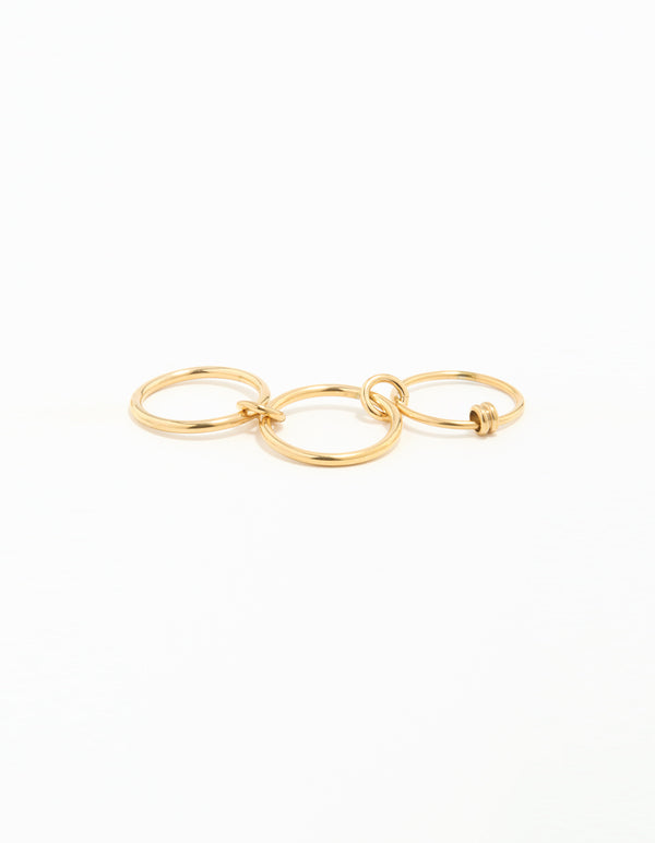 Waterproof Gold Plated Stainless Steel Interlooped Stacking Linked Ring