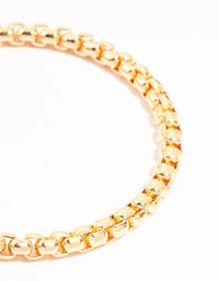 Gold Round Detail Chain Bracelet - link has visual effect only