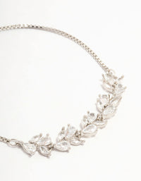 Silver Plated Cubic Zirconia Floral Toggle Bracelet - link has visual effect only