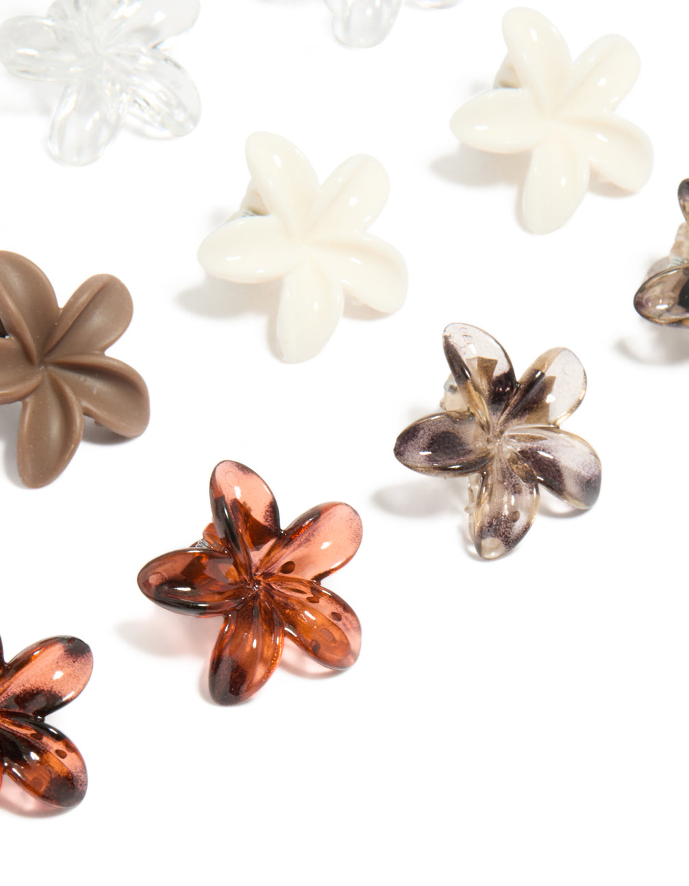 Mini Neutral Frangipani Claw Clips 10-Pack