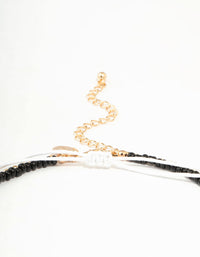 Shell & Black Cord Layered Necklace - link has visual effect only