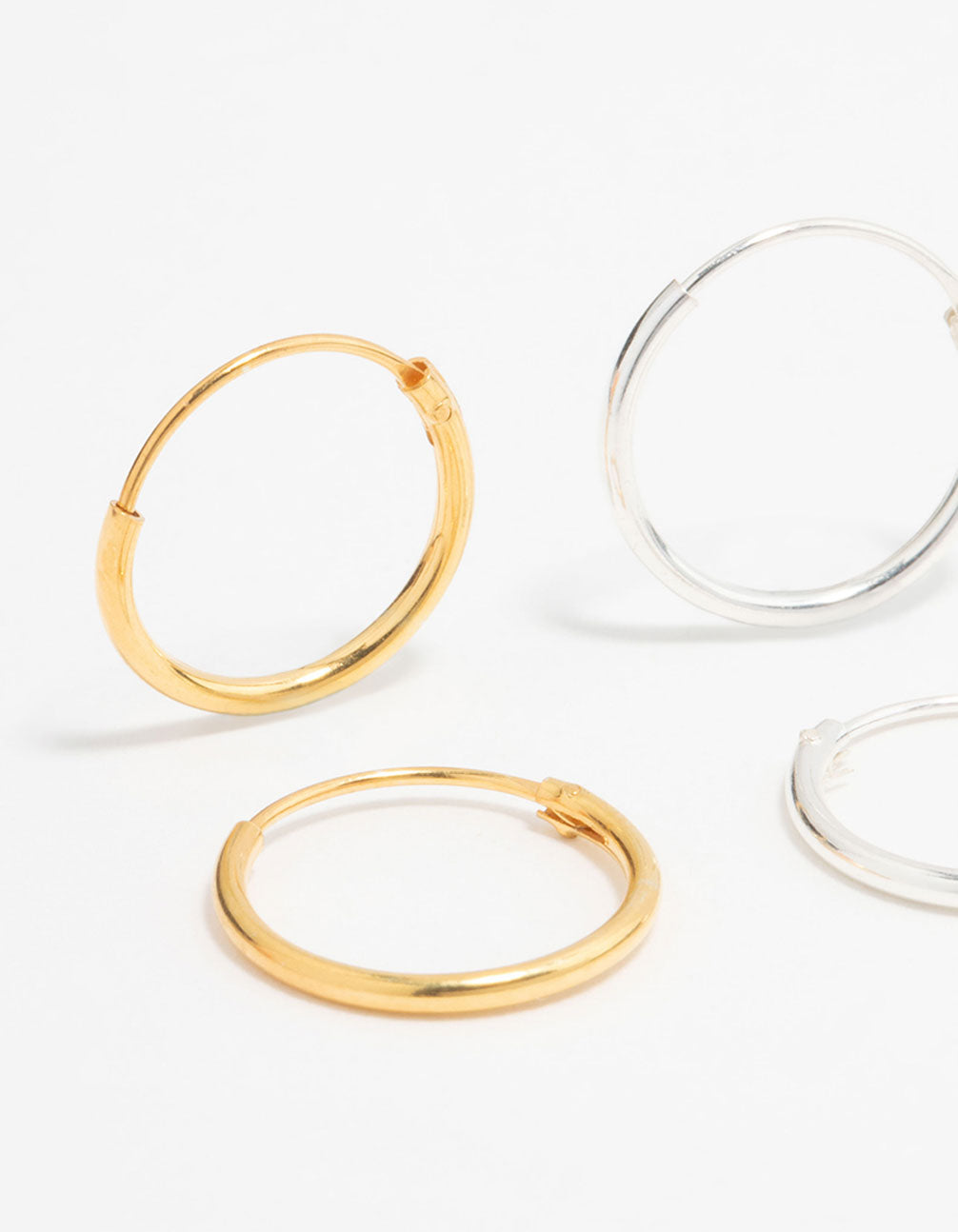 Gold Plated Sterling Silver Mixed Hoop Earrings 2-Pack