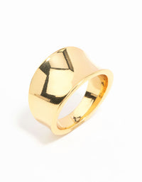 Waterproof Gold Plated Stainless Steel Chunky Ring - link has visual effect only