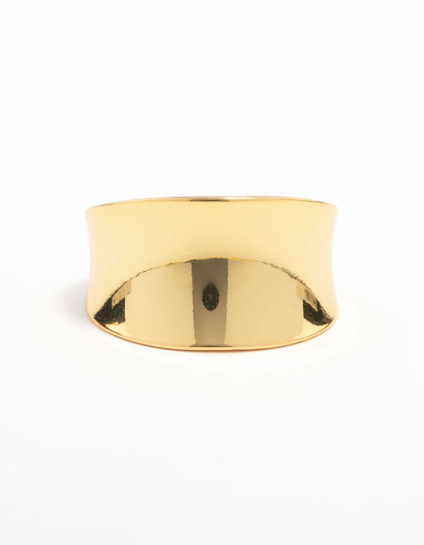 Waterproof Gold Plated Stainless Steel Chunky Ring