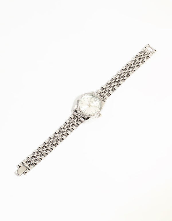 Silver Round Small Watch