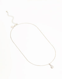 Silver Pear Cubic Zirconia Pendant Necklace - link has visual effect only