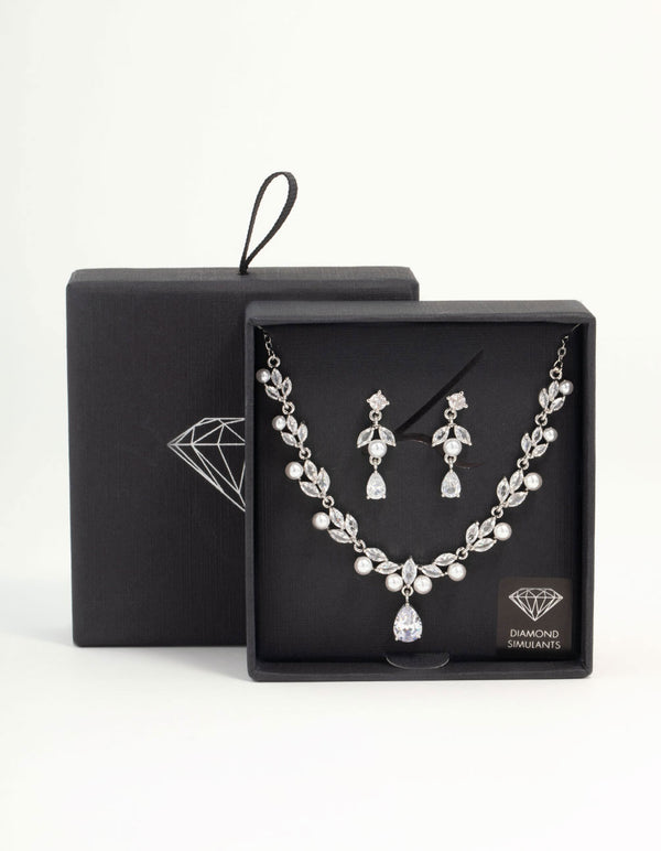Silver Cubic Zirconia Pearl Jewellery Set Lovisa