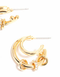 Gold Plated Multi Illusion Ring Hoop Earrings - link has visual effect only