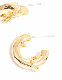 Gold Plated Mini Chubby Rondell Hoop Earrings - link has visual effect only
