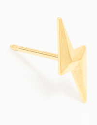 24KT Gold Plated Surgical Stainless Steel Lightning Bolt Piercing Stud - link has visual effect only