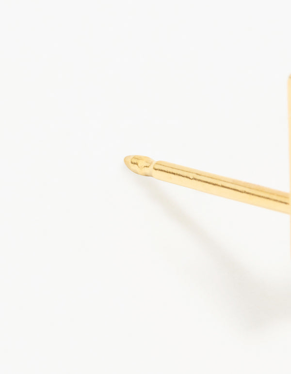 24KT Gold Plated Surgical Stainless Steel Lightning Bolt Piercing Stud