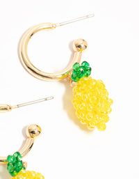 Gold Fruit Charm Hoop Earrings 2-Pack - link has visual effect only
