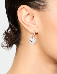 Mixed Metals Medium Chubby Heart Drop Huggie Earrings - link has visual effect only