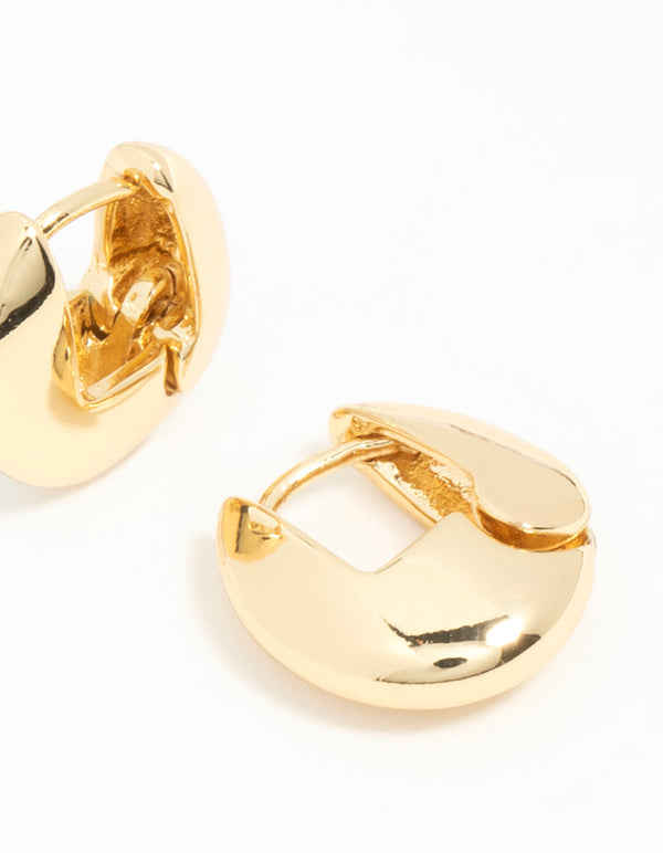 Gold Plated Mini Round Huggie Earrings