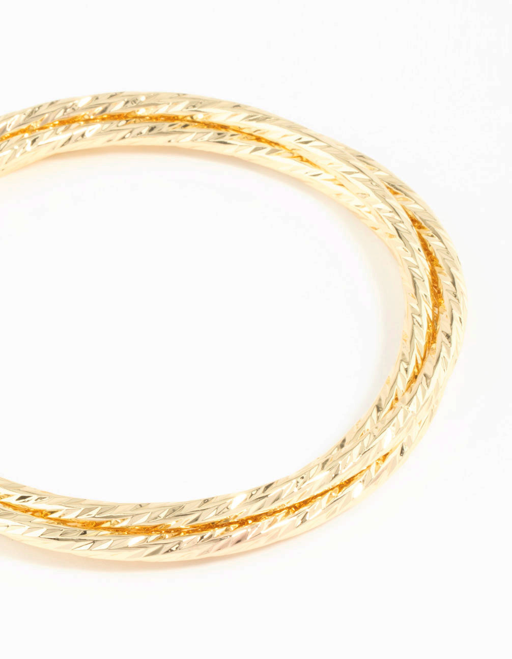 Gold Plated Textured Bangles 3-Pack
