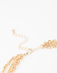 Gold Heart & Textured Charm Layered Necklace - link has visual effect only