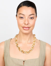 Large Gold Open Chain Necklace - link has visual effect only