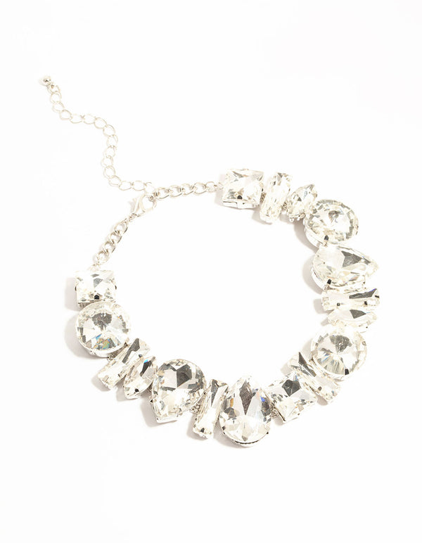 Silver Diamante Choker Necklace