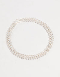 Silver Fine Cubic Zirconia Cupchain Bracelet - link has visual effect only