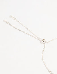 Silver Cubic Zirconia Cupchain Bow Bracelet - link has visual effect only