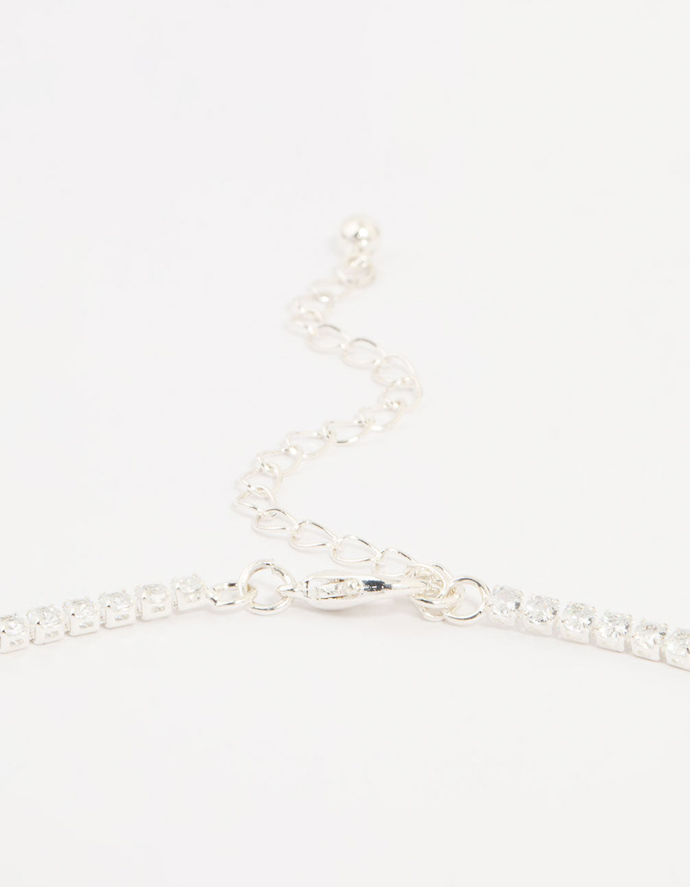 Silver Cubic Zirconia Pointed Earrings & Necklace Set