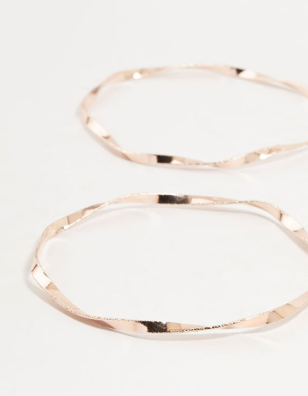 Rose Gold Twisted Bangles 5-Pack