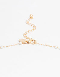Gold Fine Pearl Station Necklace - link has visual effect only