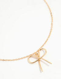 Gold Fine Metal Bow Necklace - link has visual effect only