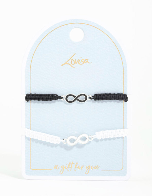Silver Tie Infinity Bracelets 2-Pack