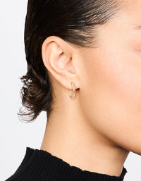 Gold Fine Textured Hoop Earrings - link has visual effect only