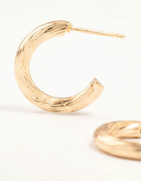 Gold Fine Textured Hoop Earrings - link has visual effect only