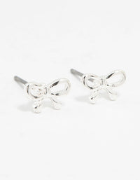 Silver Petite Bow Stud Earrings - link has visual effect only