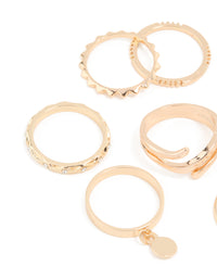 Gold Swirl Mixed Stacking Rings 8-Pack - link has visual effect only