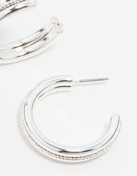 Silver Twisted Centre Hoop Earrings - link has visual effect only