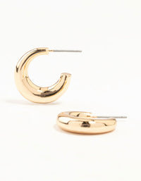 Gold Small Slim Hoop Earrings - link has visual effect only