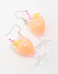 Orange Cocktail Drink Drop Earrings - link has visual effect only