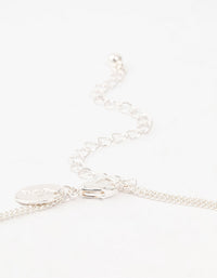 Silver Double Chain Bar Layered Necklace - link has visual effect only