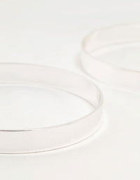 Flat Silver Bangles 2-Pack - link has visual effect only