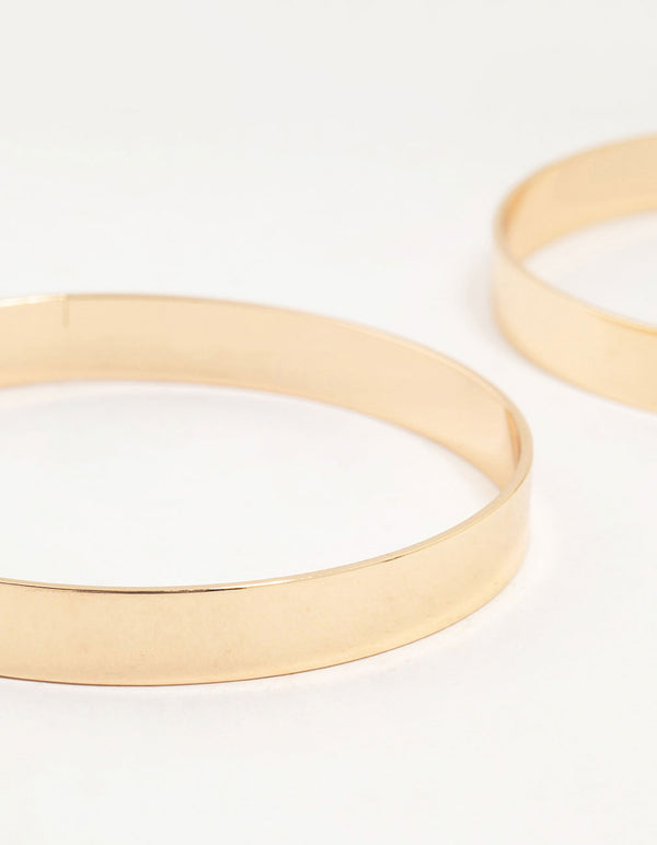 Gold Flat Bangles 2-Pack