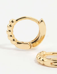 Gold Plated Pink Cubic Zirconia Bow Huggie Earrings 3-Pack - link has visual effect only