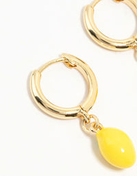 Gold Plated Lemon Huggie Earrings - link has visual effect only