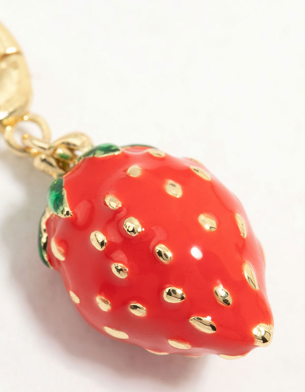 Gold Plated Strawberry Charm