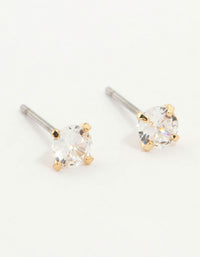 Gold Plated Cubic Zirconia & Cross Earrings 3-Pack - link has visual effect only